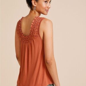 New Maurices Starburst Pintuck Rust Colored‎ Tank Top Women’s Size X-Small NWT